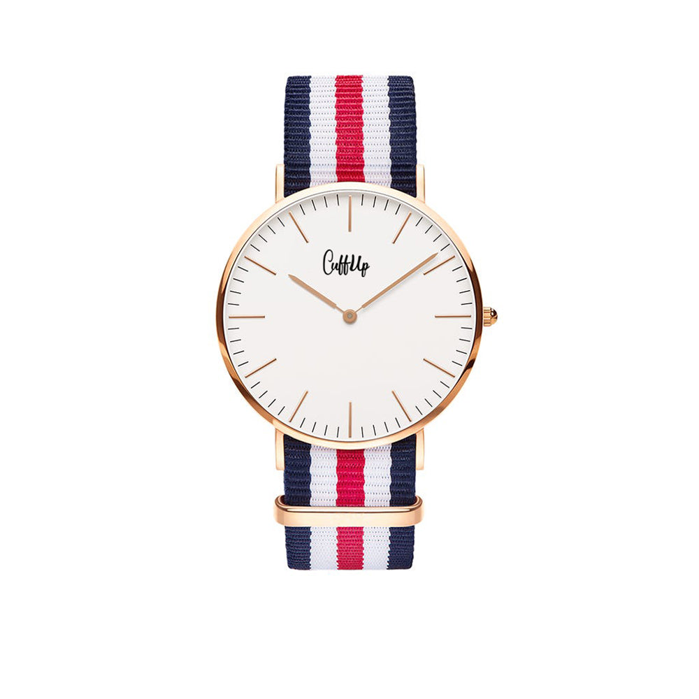 Cuff Watch - Blue, White & Red