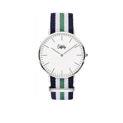Cuff Watch - blu, bianco e verde
