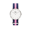 Cuff Watch - blu e rosa