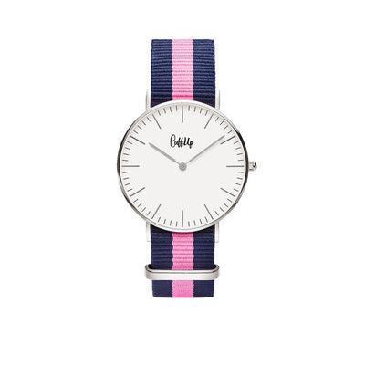 Cuff Watch - blu e rosa