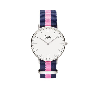 Cuff Watch - Bleu et rose