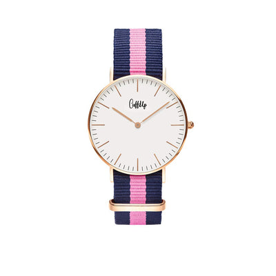 Cuff Watch - blu e rosa