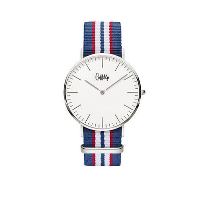 Cuff Watch - Bleu, blanc et rouge