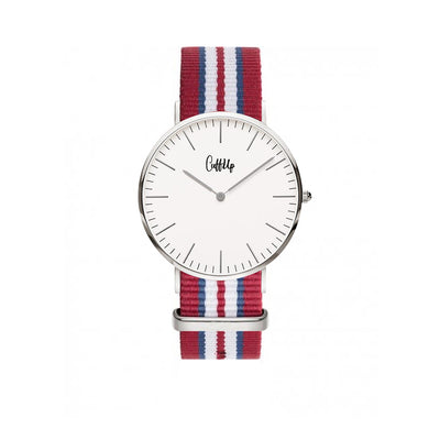 Cuff Watch - rosso, blu e bianco