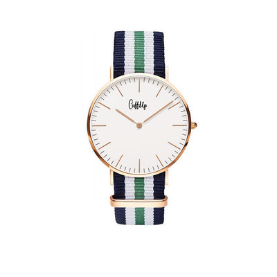 Cuff Watch - Bleu, blanc et vert