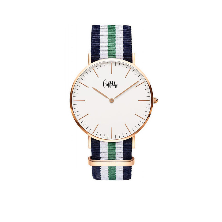 Cuff Watch - blu, bianco e verde